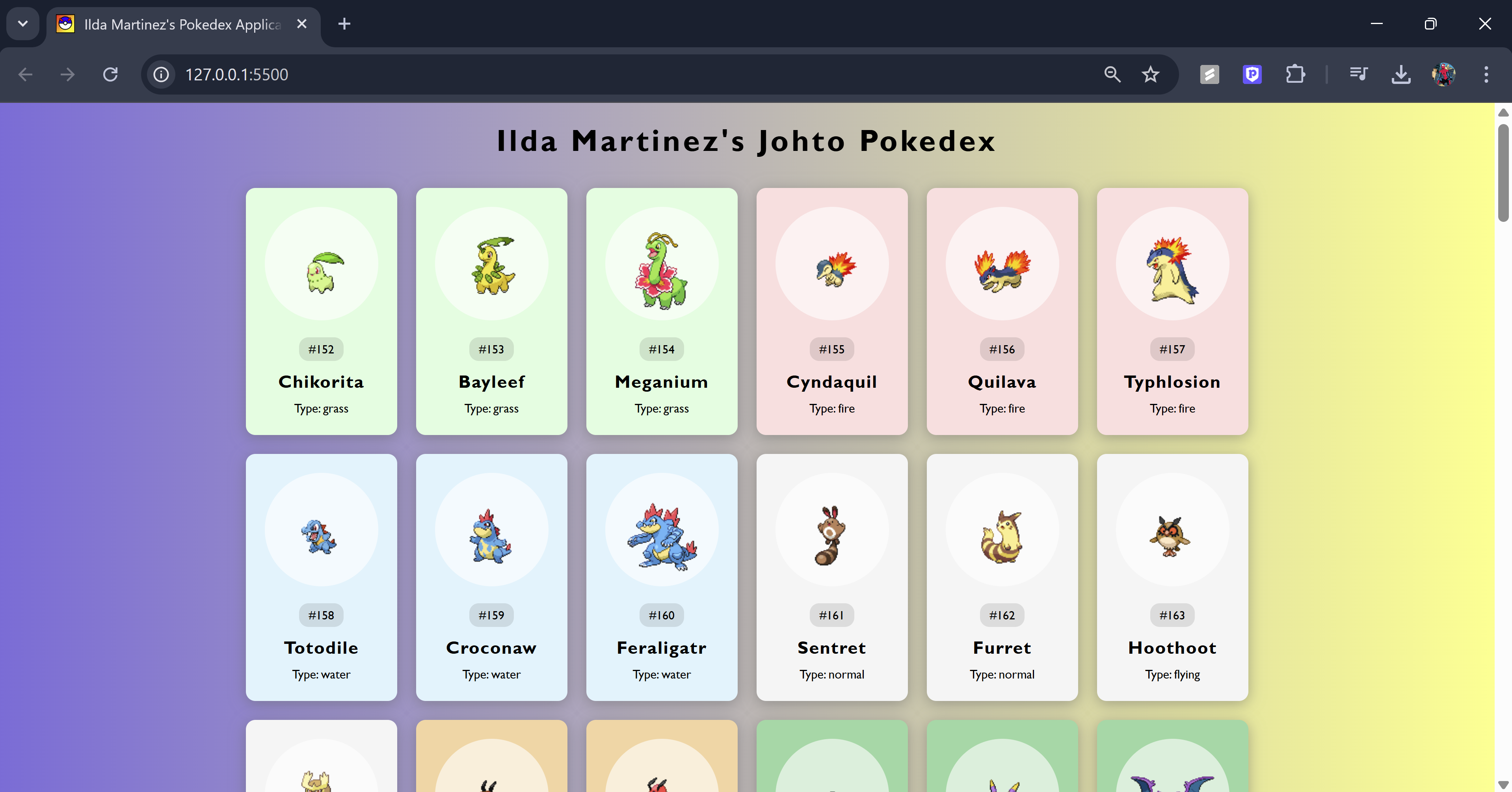 Johto Pokedex