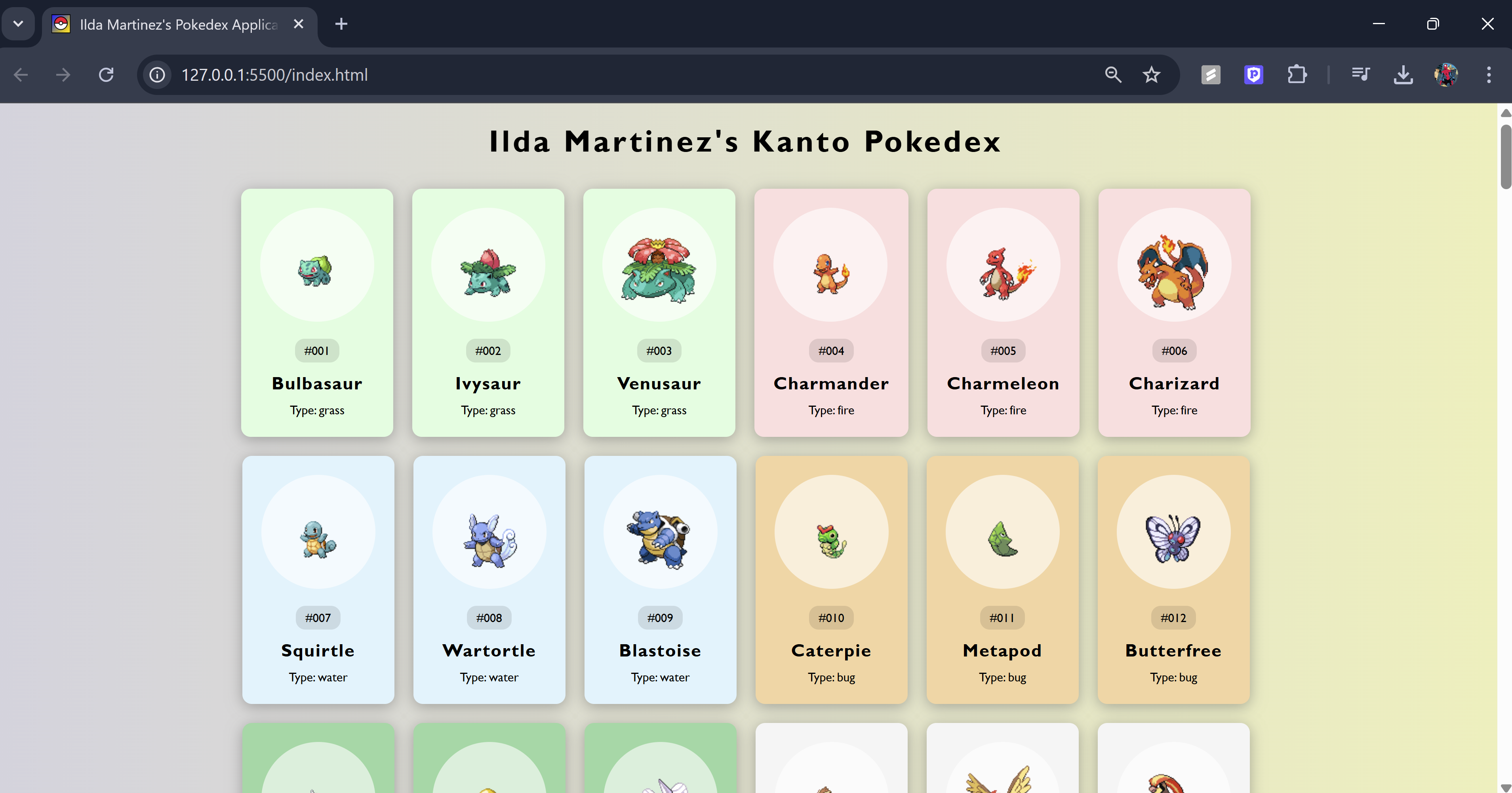 Kanto Pokedex